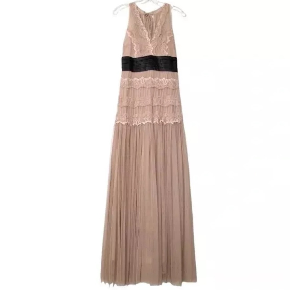 ZARA nude and black formal gown - nude tulle and lace